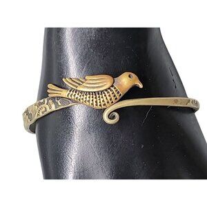 Gold-Tone Bird Cuff Bracelet - Elegant Dove Design